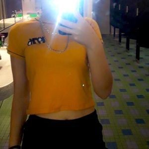 Yellow crop top